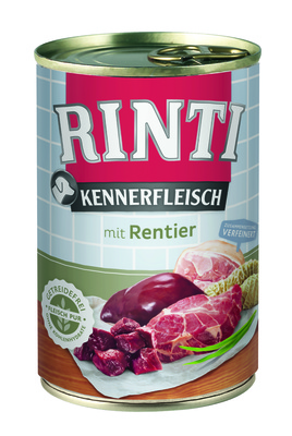 Rinti Влажный корм для собак из северного оленя (KENNERFLEISCH mit Rentier) 91042, 0,400 кг, 13001001320