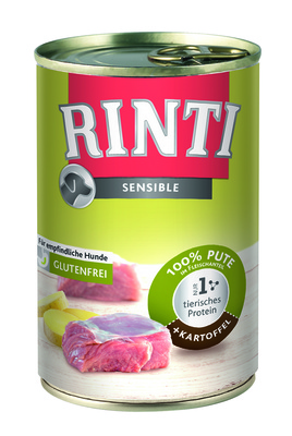 Rinti Влажный корм для собак  с индейкой и картофелем (SENSIBLE Pute + Kartoffel) 94058, 0,400 кг