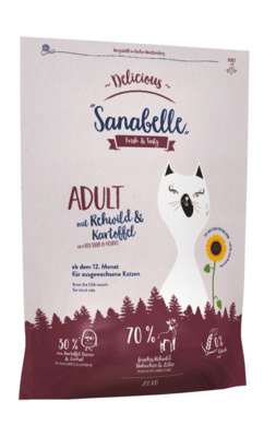 Bosch Sanabelle корм для взрослых кошек всех пород, деликатное пищеварение, косуля и картофель 400 гр