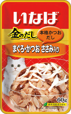 Inaba Киннодаси паучи в желе Микс тунцов+куриное филе для кошек 139.1335, 0,06 кг , 36001001331