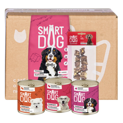 Smart Dog сухой корм Smart Box Мясной рацион для умных собак крупных пород 1,500 кг 51748