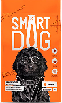 Smart Dog сухой корм Для взрослых собак крупных пород с индейкой, 18,000 кг, 55704, 55704