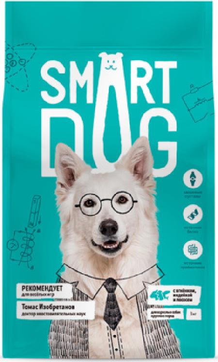 Smart Dog сухой корм Для взрослых собак крупных пород с ягнёнком лососем индейкой 18,000 кг 55711
