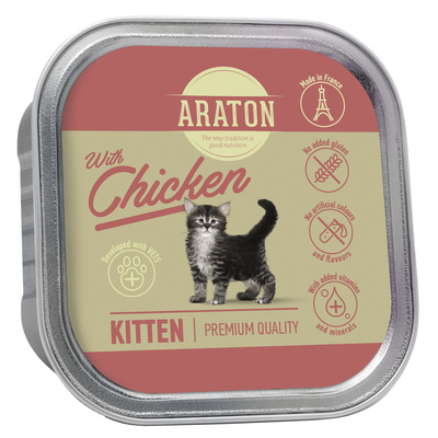 Araton Консервы Безглютеновые консервы для котят с курицей  (Araton Kitten with chicken) KIK45695, 0,085 кг