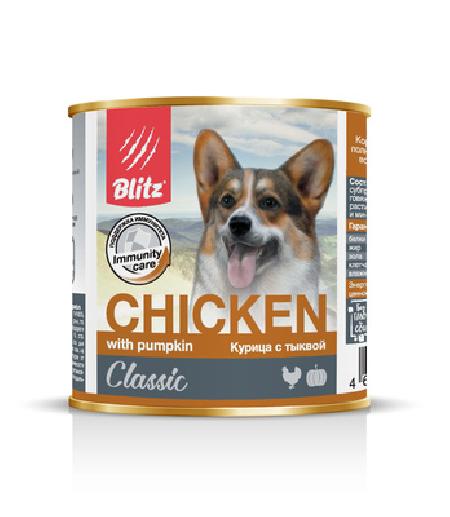 Blitz Консервы для собак, курица тыква BDW04-1-00750 | Classic Dog Chicken whith Pumpkin, 0,75 кг 