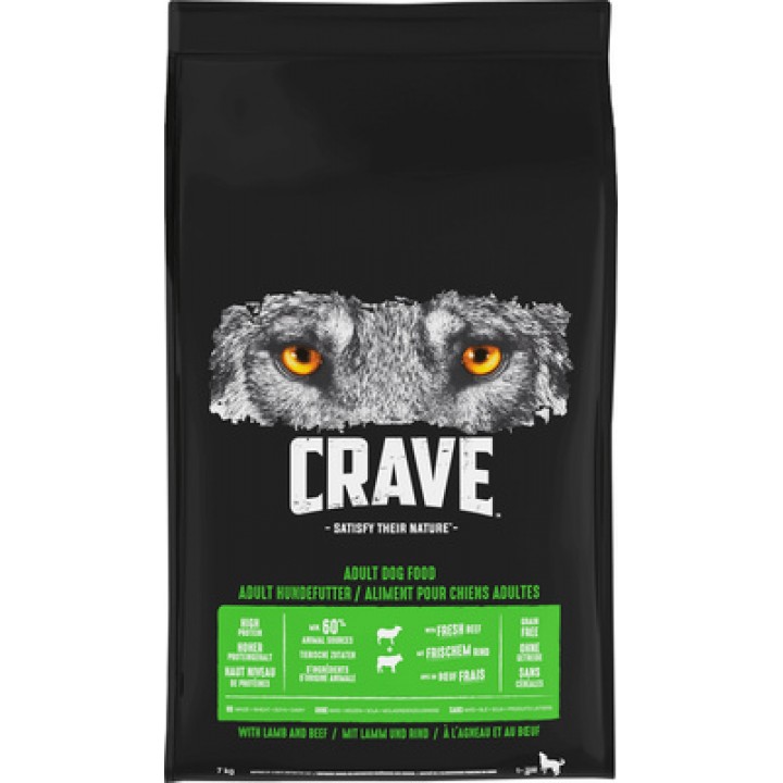 Crave корм для взрослых собак всех пород, говядина и ягненок 7 кг