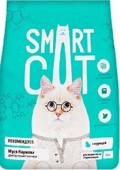 Smart Cat сухой корм Для стерилизованных кошек с курицей, 1,4 кг 