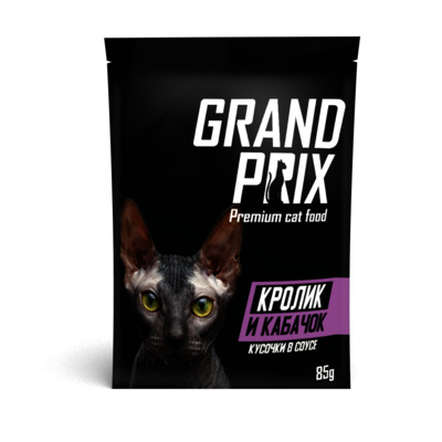 Grand Prix Паучи для кошек кусочки в соусе кролик и кабачок 00-00000294 0,085 кг 54104
