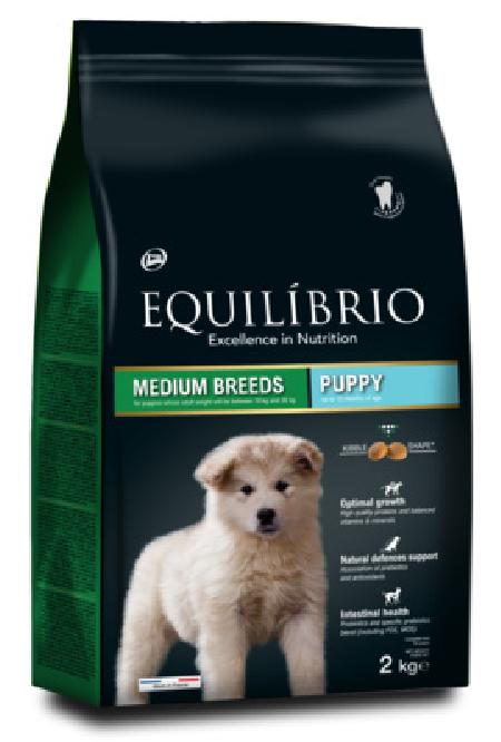 Equilibrio Сухой корм для щенков средних пород с мясом птицы 12+2 ( Puppy Medium Breed) AA017727, 14 кг 