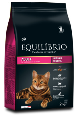 Equilibrio Сухой корм для взрослых кошек с лососем для вывода шерсти (Adult Hairball) AA017711, 0,400 кг