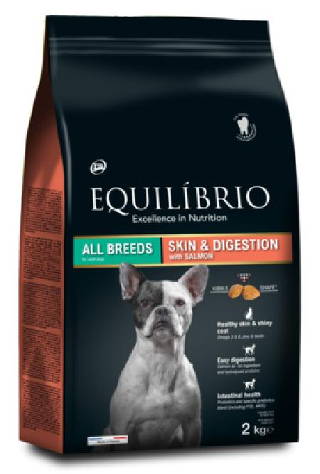 Equilibrio Сухой корм для взрослых собак с лососем для здоровой кожи и чувствительного пищеварения ( Skin& Digestion Salmon) AA009199, 2,000 кг, 55608, 55608