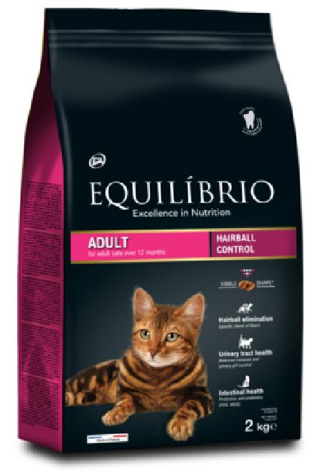 Equilibrio Сухой корм для взрослых кошек с лососем для вывода шерсти (Adult Hairball) AA017743, 2,000 кг