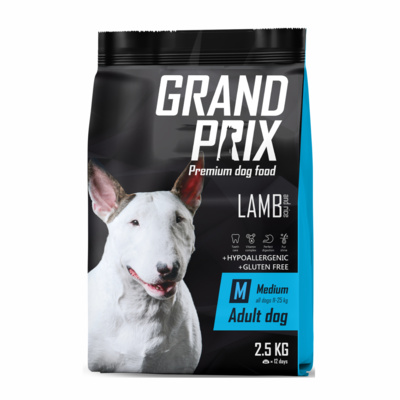 Grand Prix Сухой корм для взрослых собак средних пород с ягненком 00-00000211, 2,5 кг 
