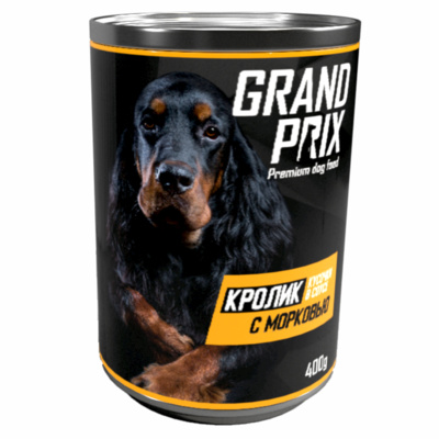 Grand Prix Консервы для собак кусочки в соусе кролик с морковью 00-00000264 0,4 кг 54108