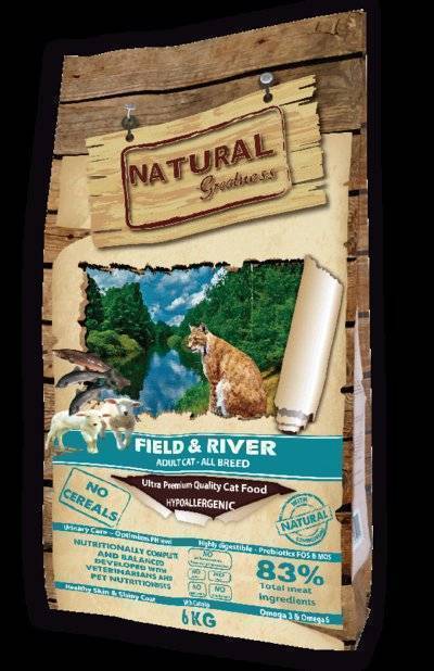 Natural Greatness Field & River Recipe сухой корм для кошек 6 кг, ASC40SL06, 1001001379