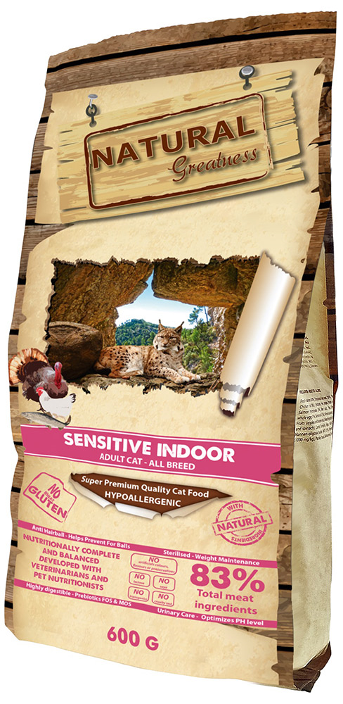 Natural Greatness Sensitive Indoor сухой корм для кошек 2 кг, ASC39SI02