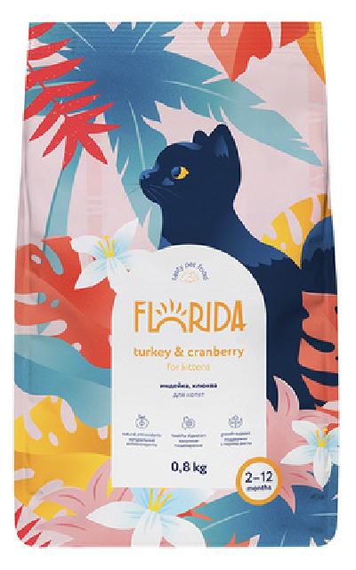 FLORIDA Сухой корм для котят с индейкой и клюквой 3+1, 4 кг 