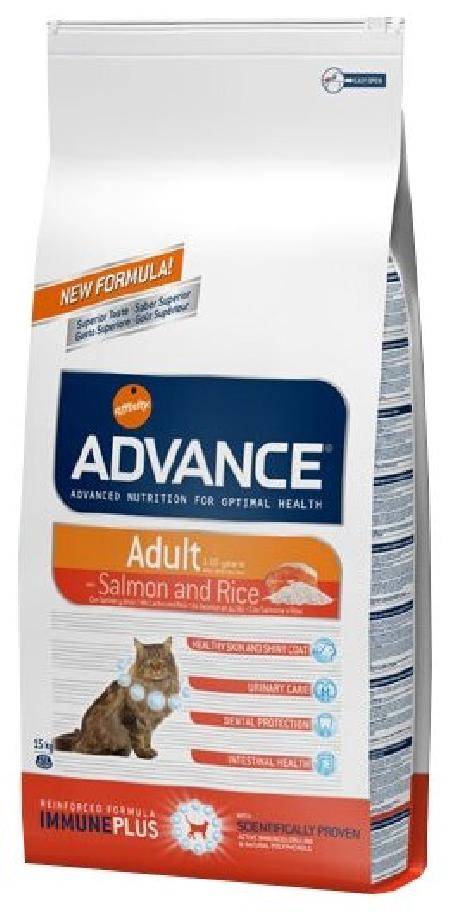 Advance ВИА СМ.АРТИКУЛ 34777 Для кошек с чувствительным пищеварением: лосось и рис (Adult Salmon Sensitive) 922074, 15 кг, 20721