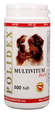Polidex Поливитаминно-минеральный комплекс для собак 500таб (Multivitum plus) 0979/12951, 0,340 кг