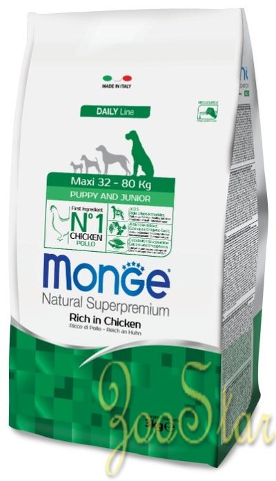 Monge Dog Maxi Puppy & Junior корм для щенков крупных пород, курица 3 кг