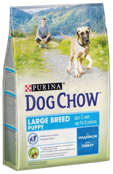 Dog Chow Puppy Large Breed корм для щенков крупных пород с индейкой 2,5 кг 1/4, 12308766, 75518 