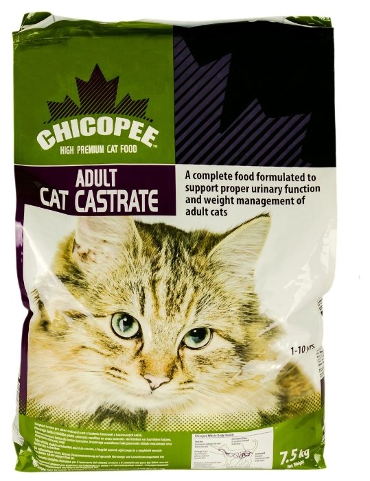 Chicopee корм для взрослых стерилизованных кошек всех пород, с курицей 7,5 кг