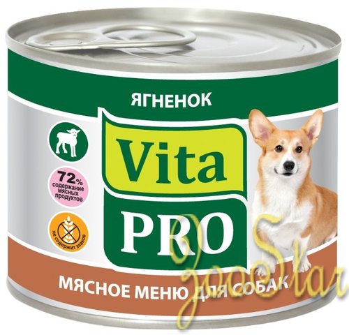 VitaPRO влажный корм для взрослых собак всех пород, ягненок 200 гр, 200100414