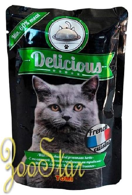 [133.052]  TOMI Delicious корм для кошек 100г, пауч, Французская кухня (уп-20шт)  , 133.052