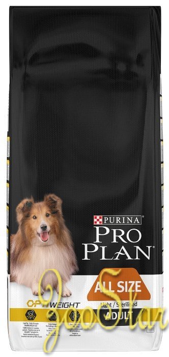 Purina Pro Plan Сухой корм для взрослых собак низкокалорийный с курицей и рисом (Adult Light) 1227255812375525 14,000 кг 12001, 2300100530