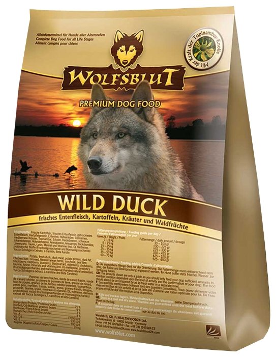Wolfsblut Корм Wild Duck Adult (Дикая утка для взрослых собак) 2 кг, WBWD2, 2600100761