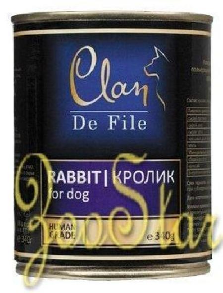Clan De File влажный корм для взрослых собак всех пород, кролик 340 гр, 2800100426