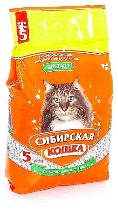 Сибирская кошка Бюджет: Впитывающий наполнитель, 5л, 2 кг 