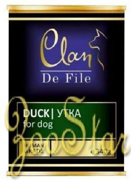 Clan De File влажный корм для взрослых собак всех пород, утка 340 гр