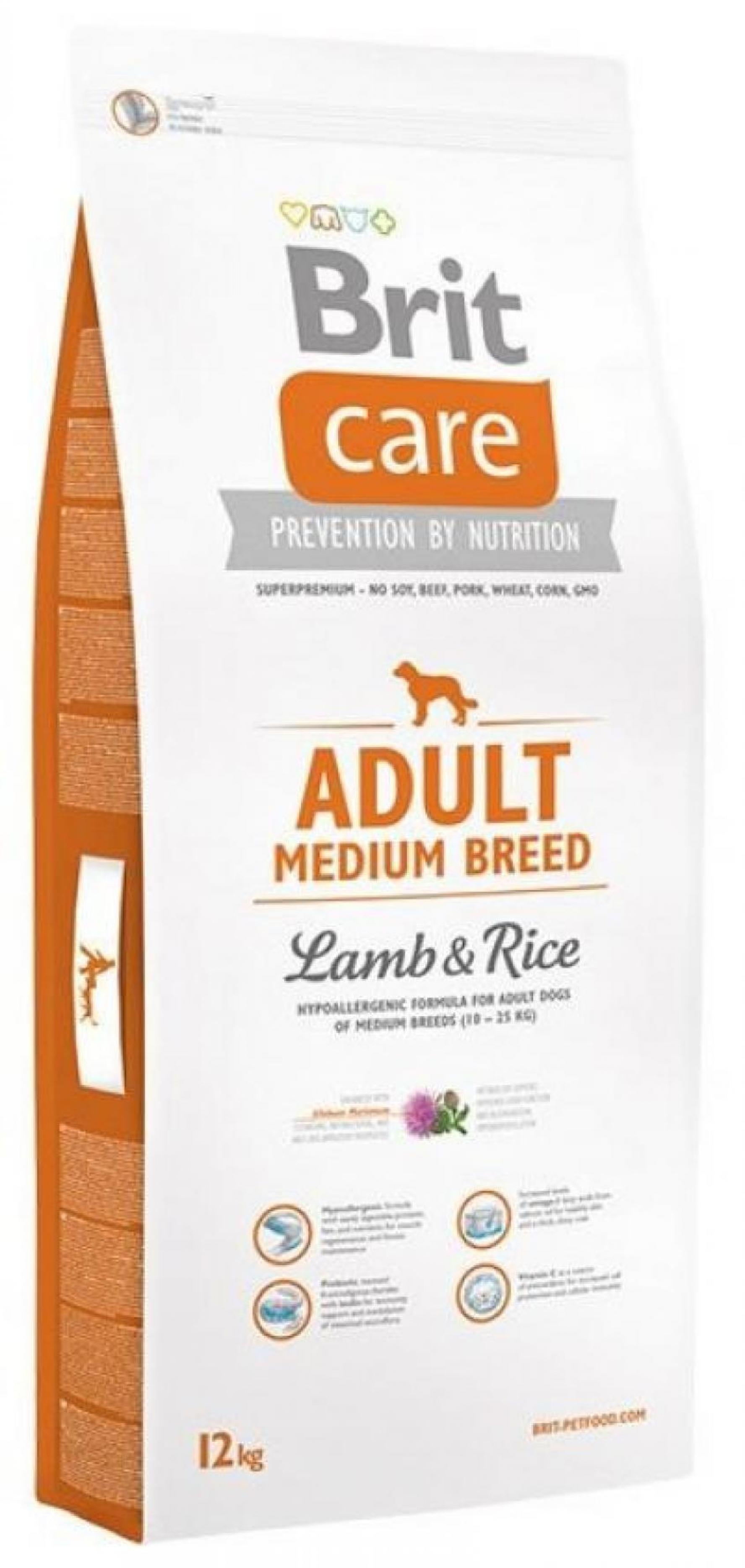 Brit Сухой корм Care Adult Medium Breed для взрослых  собак средних пород, Ягненок с рисом 132711 132711, 1,000 кг