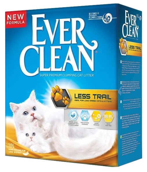 Ever Clean ВИА см арт 38475 Комкующийся наполнитель для длинношерстных кошек (Less Track) - желтая полоса 007/330106, 10,000 кг