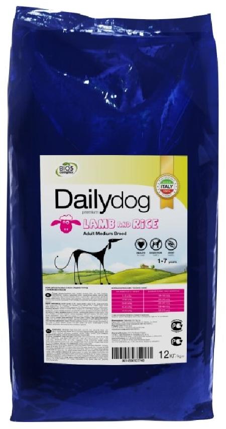 Daily Dog Дэйли Дог Кэжуал Лайн Эдалт корм для собак с ягненком и рисом / Dailydog Adult All Breed Lamb and Rice 12 кг + 3 кг в подарок, 101ДДк*12+3
