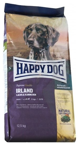 Happy dog Ирландия: для чувств.собак: лосось+кролик (Ireland), 1,000 кг, 300100682