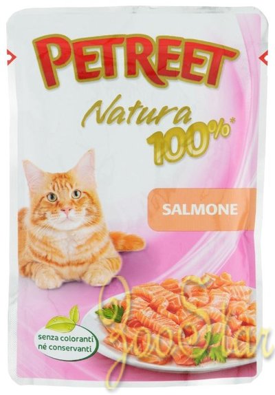 Petreet влажный корм для взрослых кошек всех пород, лосось 85 гр, 300100825