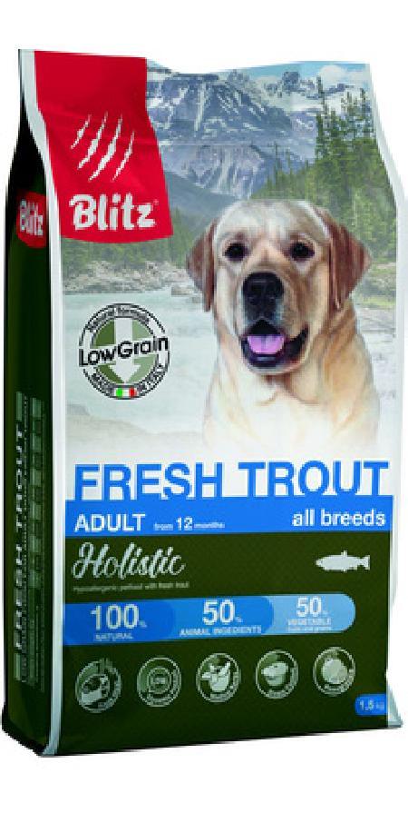 Blitz Низкозерновой корм для собак с форелью BDD23-1-01500 1,5 кг 53567, 3900100365