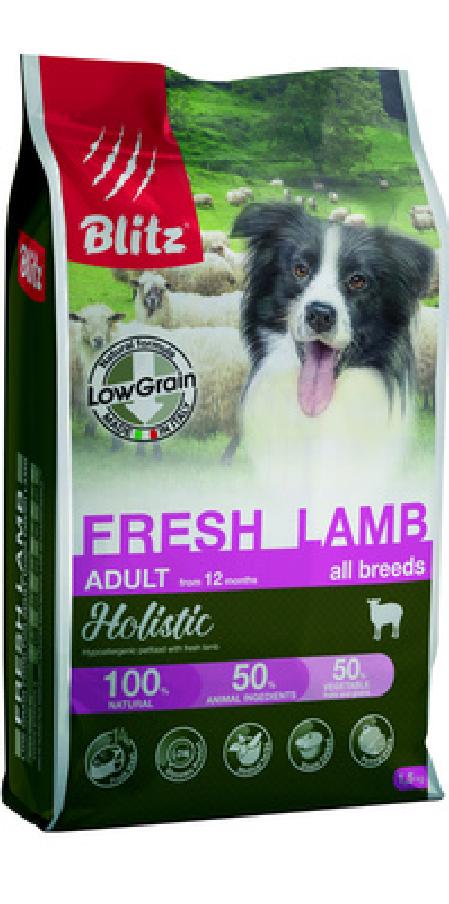 Blitz Низкозерновой корм для собак с ягненком BDD14-1-12000 | LOW GRAIN FRESH LAMB ALL BREEDS, 12 кг 