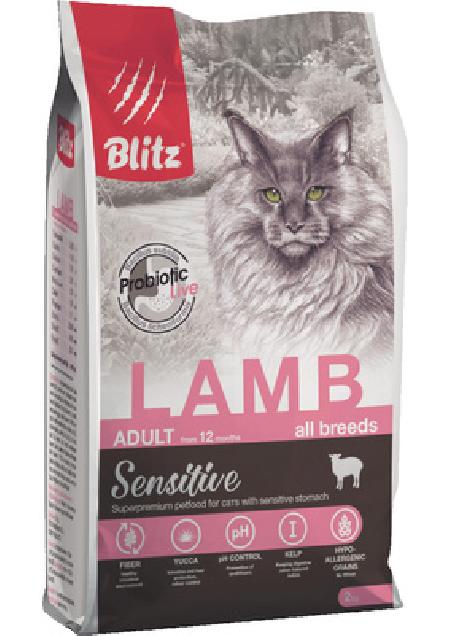 Blitz Корм для кошек с ягненком BCD03-1-00400 | Sensitive Lamb Adult Cats All Breeds 0,4 кг 53592