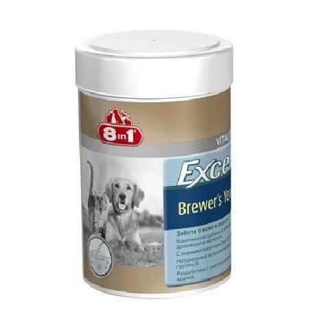 8 в 1 Пивные дрожжи с чесноком для кошек и собак (Excel Brewers Yeast) 140 табл. 109495 0,056 кг 56054