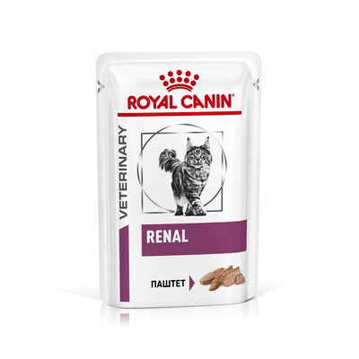 Royal Canin (вет. паучи) RC Для кошек при хронической почечной недостаточности (Renal pate feline) 12460008A0, 0,085 кг, 44777