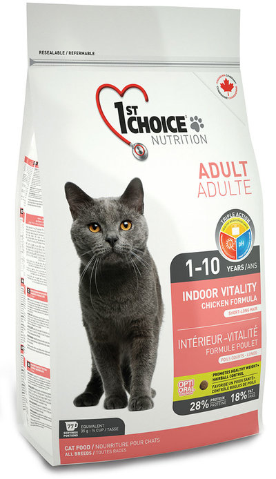 1st Choice корм для взрослых кошек всех пород, живущих дома, курица 10 кг