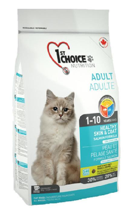 1st Choice Сухой корм для кошек лосось Skin&Coat 2,720 кг 24112, 1300100397