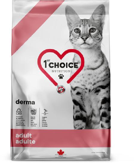 1st Choice Care Сухой корм для взрослых кошек с гиперчувствительной кожей Лосось Derma 102.1.123, 4,54 кг, 55800