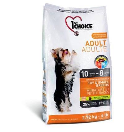 1st Choice Сухой корм для взрослых собак миниатюрных и малых пород Small Breeds, 2,720 кг, 1800100398