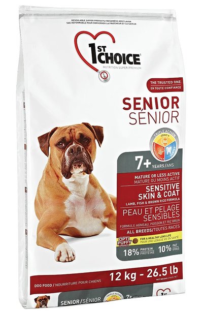 1st Choice Сухой корм для пожилых собак с ягненком Senior Sensitive Skin&Coat 12,000 кг 12246