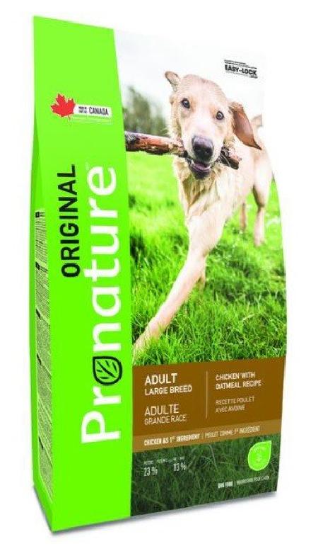 Pronature Original корм для взрослых собак крупных пород, курица и овес 15 кг