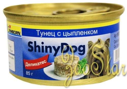 Gimborn Shiny Dog влажный корм для взрослых собак, цыпленок с тунцом 85 гр